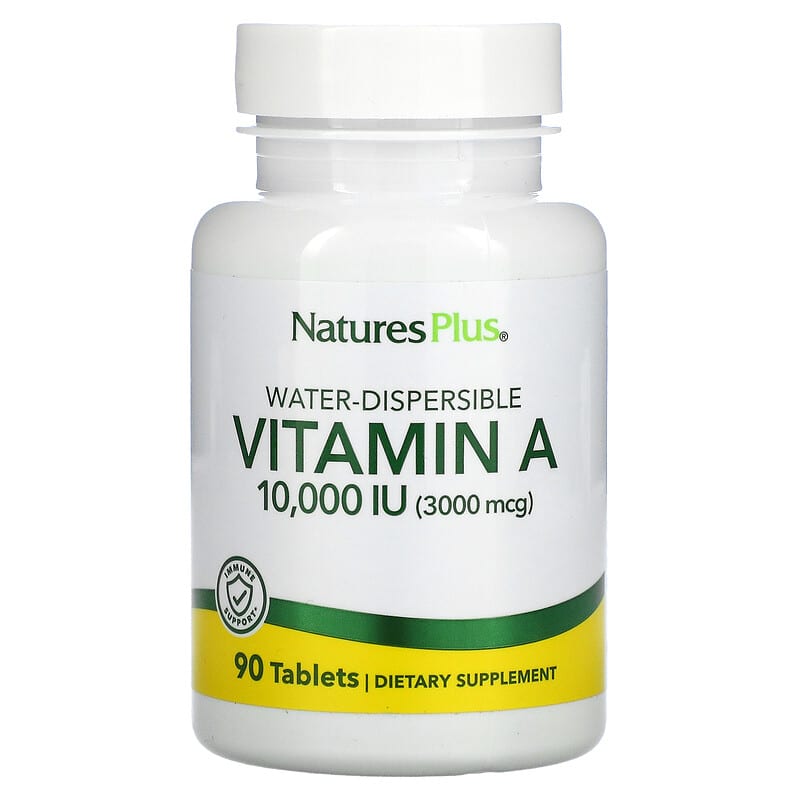 NaturesPlus Water-Dispersible Vitamin A 10,000 IU (3,000 mcg) 90 Tablets 97467009813
