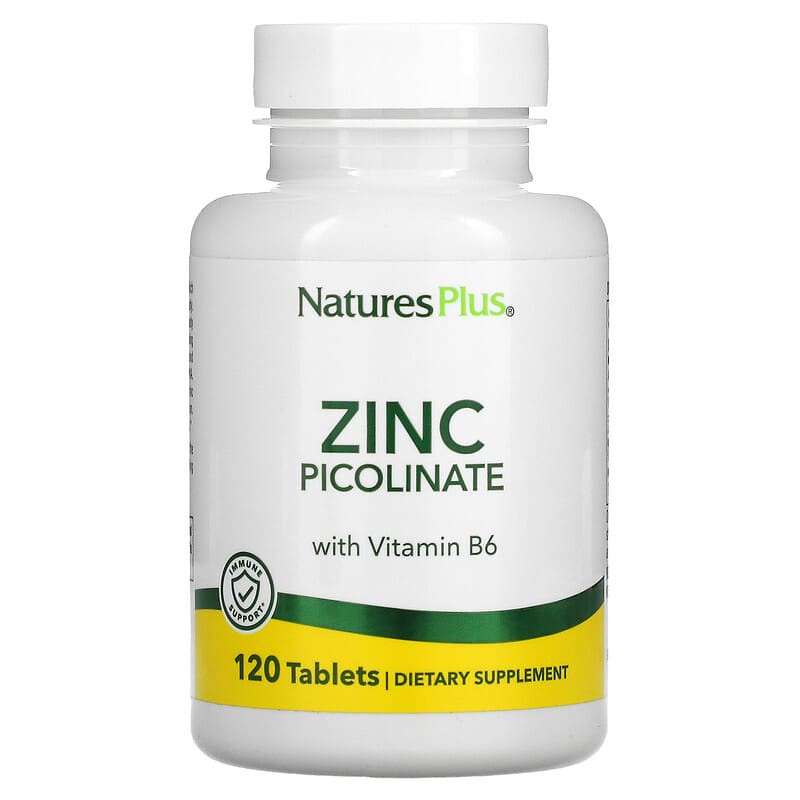 NaturesPlus Zinc Picolinate with Vitamin B6 120 Tablets 97467036253