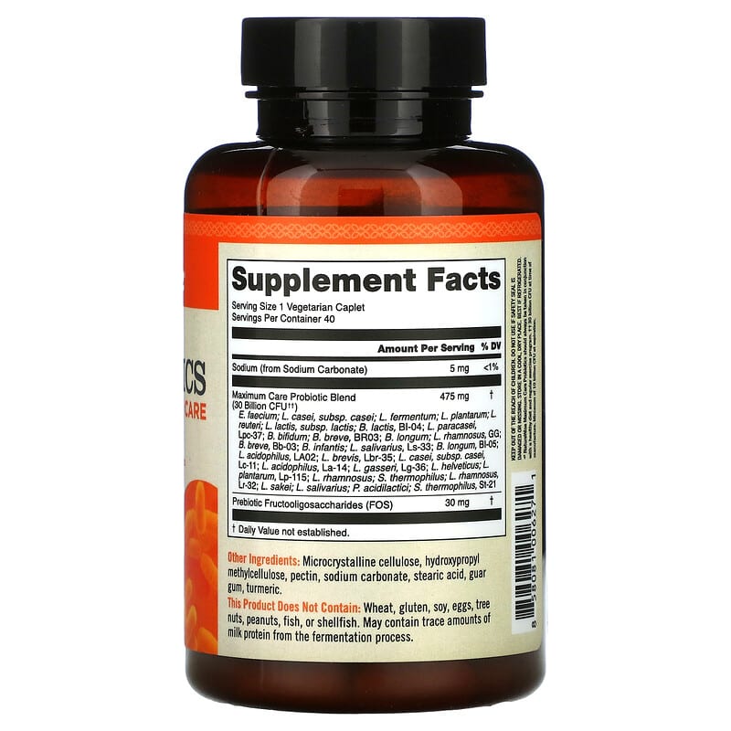 NatureWise, Time Release Probiotics, Maximum Care, 40 Time Release Caplets 858081006271