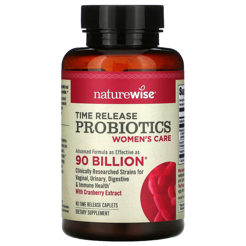 NatureWise Time Release Probiotics Women's Care 40 Time Release Caplets 858081006301