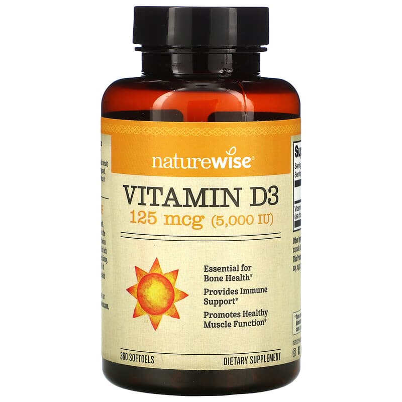 NatureWise Vitamin D3 125 mcg (5,000 IU) 360 Softgels 858081006042
