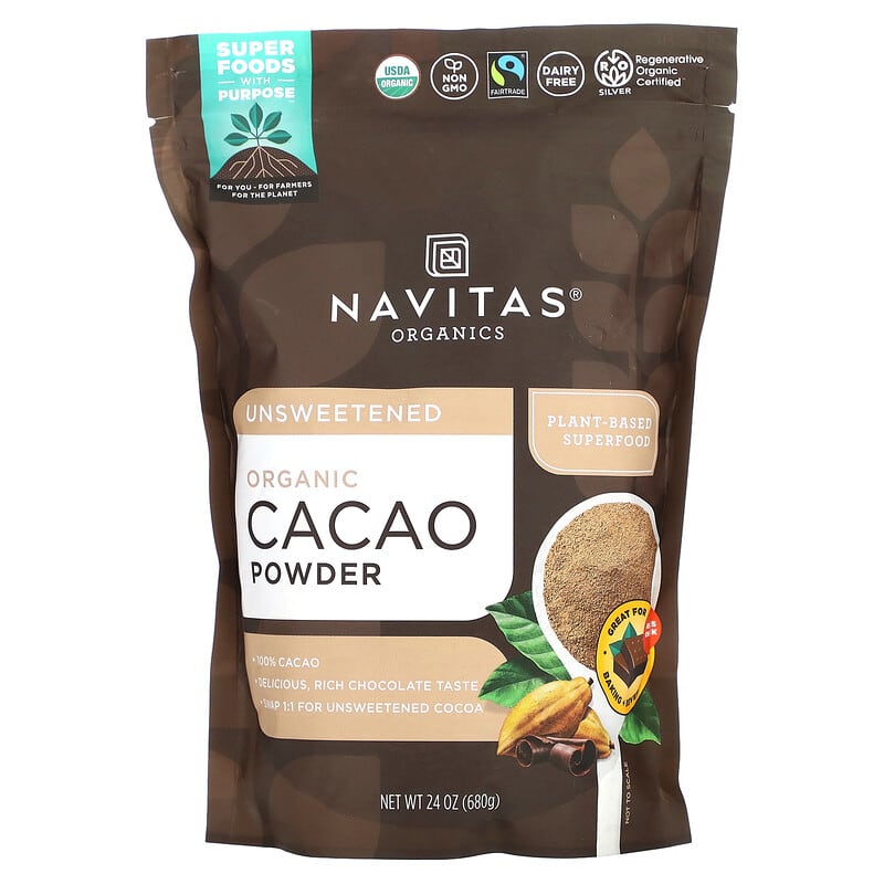 Navitas Organics Organic Cacao Powder Unsweetened 24 oz (680 g) 811961020910
