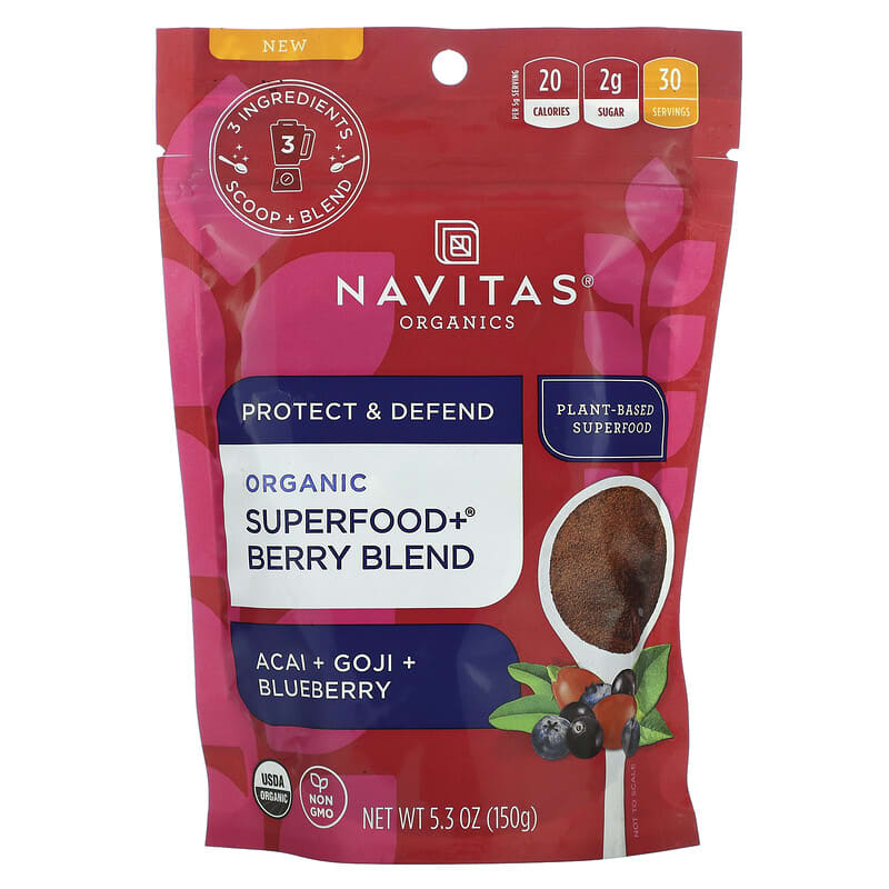 Navitas Organics Organic Superfood+ Berry Blend Acai + Goji + Blueberry 5.3 oz (150 g) 811961022518