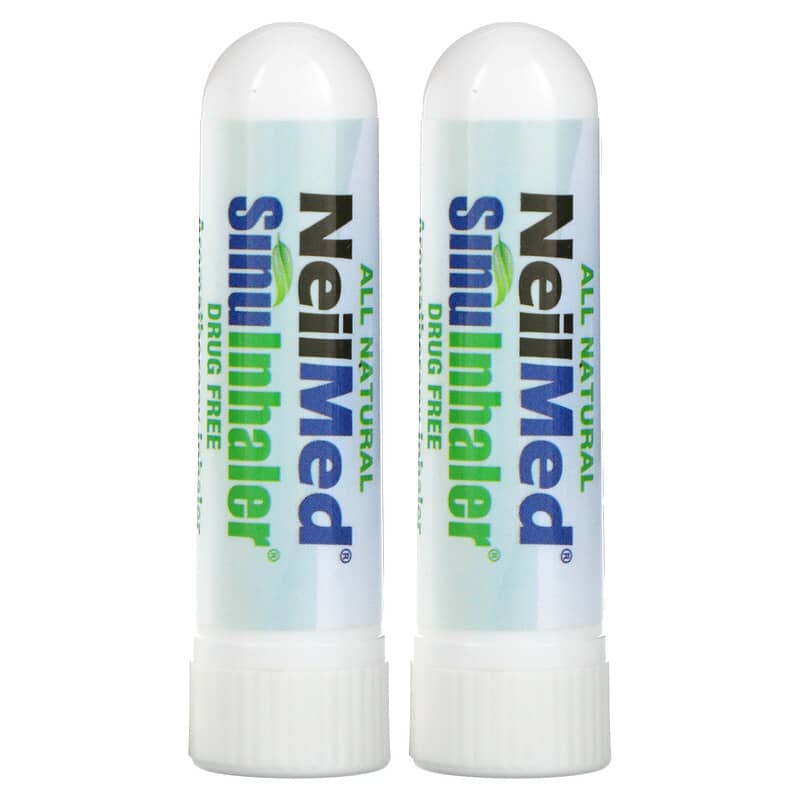 NeilMed SinuInhaler Aromatherapy Inhaler Drug Free 2 Inhalers 0.014 oz (0.4 g) 705928010079