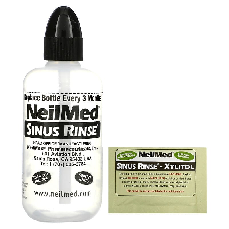 NeilMed, Sinus Rinse, Xylitol, Sinus Rinse Kit, 2 Piece Kit 705928001077