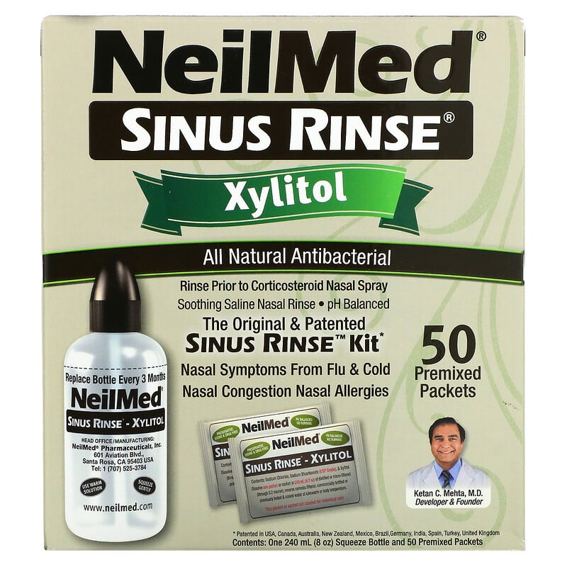 NeilMed Sinus Rinse Xylitol Sinus Rinse Kit 2 Piece Kit 705928001077
