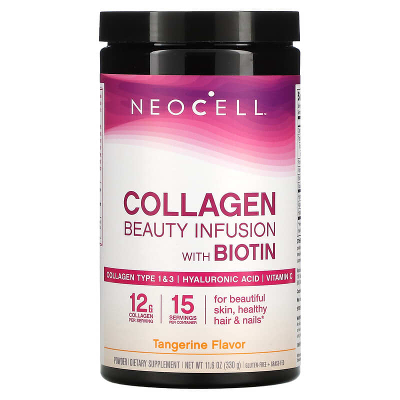 NeoCell Collagen Beauty Infusion Drink Mix with Biotin Tangerine 11.6 oz (330 g) 16185129436
