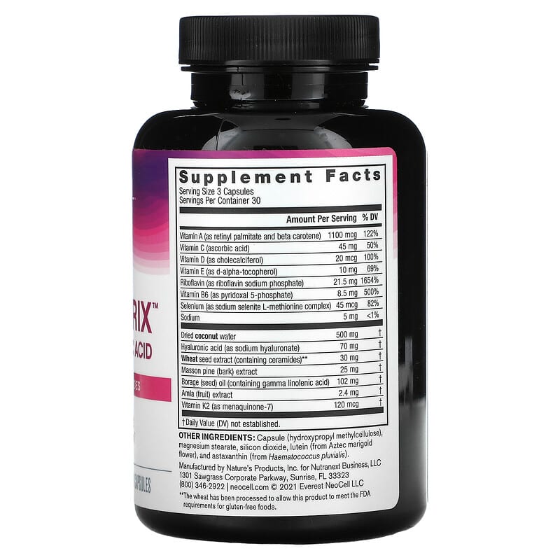 NeoCell, Glow Matrix with Hyaluronic Acid, 90 Capsules 16185129559