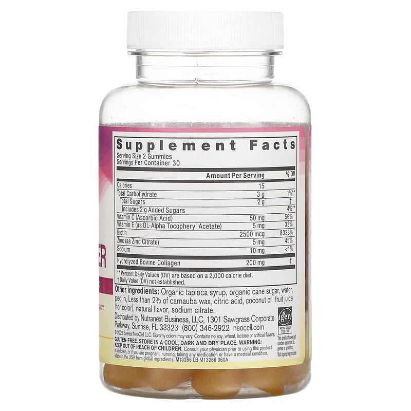 NeoCell, Hair, Skin & Nails Beauty Builder, Lemon, 60 Gummies 16185132665
