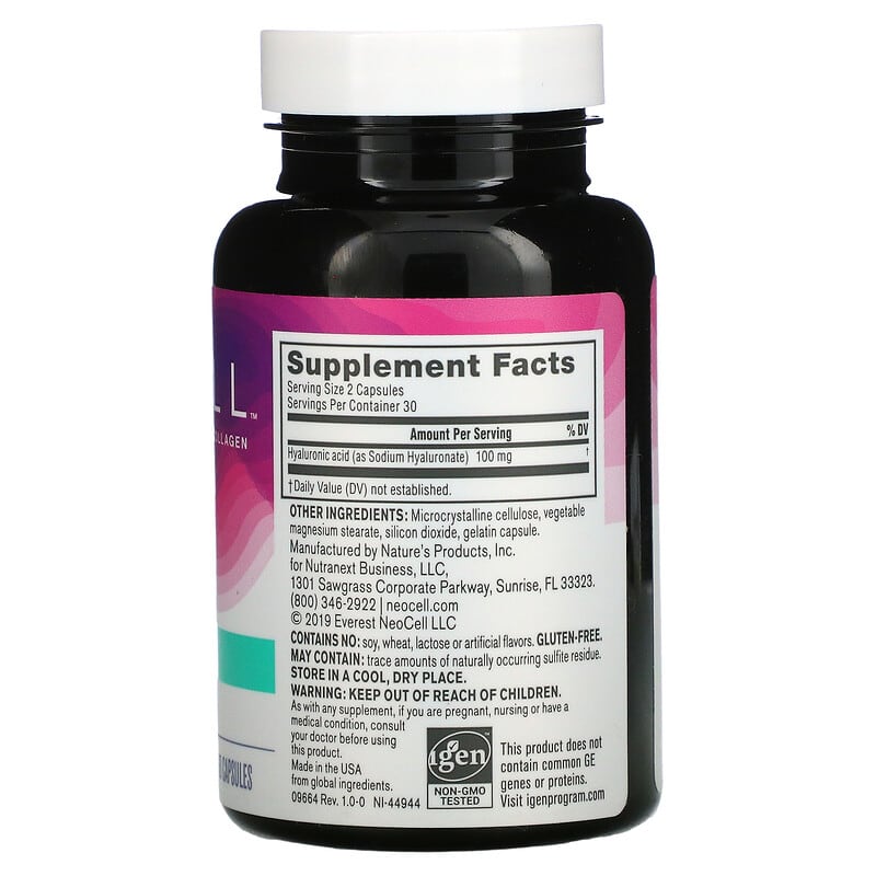 NeoCell, Hyaluronic Acid, 50 mg, 60 Capsules 16185096646