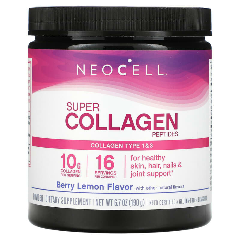 NeoCell Super Collagen Peptides Type 1 & 3 Berry Lemon 6.7 oz (190 g) 16185129900