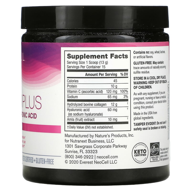 NeoCell, Super Collagen Plus with Vitamin C & Hyaluronic Acid, 6.9 oz (195 g) 16185129580
