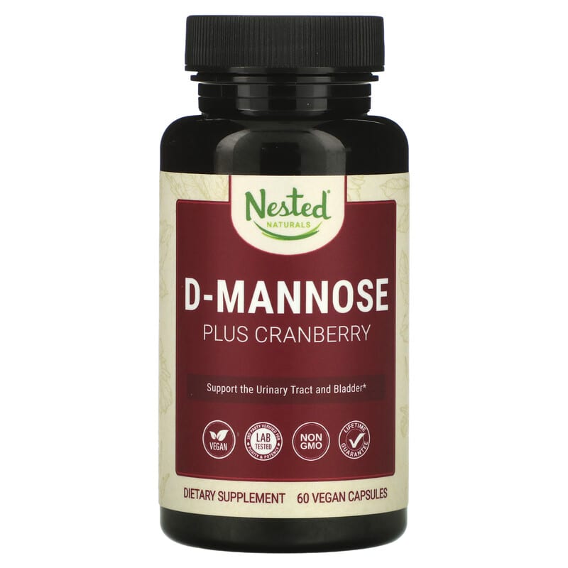 Nested Naturals D-Mannose Plus Cranberry 60 Vegan Capsules 852446007033