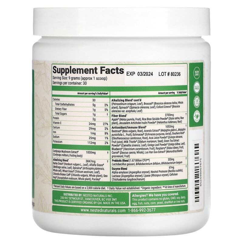 Nested Naturals, Super Cordyceps, Energy, Original, 9.5 oz (270 g) 852446007675