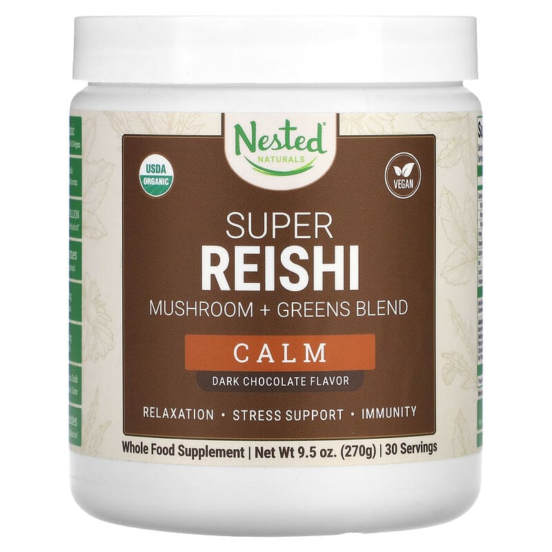 Nested Naturals Super Reishi Calm Dark Chocolate 9.5 oz (270 g) 852446007699