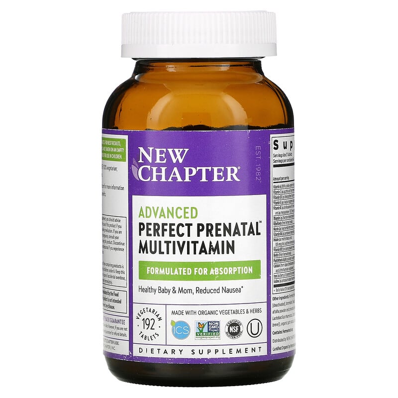 New Chapter, Advanced Perfect Prenatal Multivitamin, 192 Vegetarian Tablets 727783003171