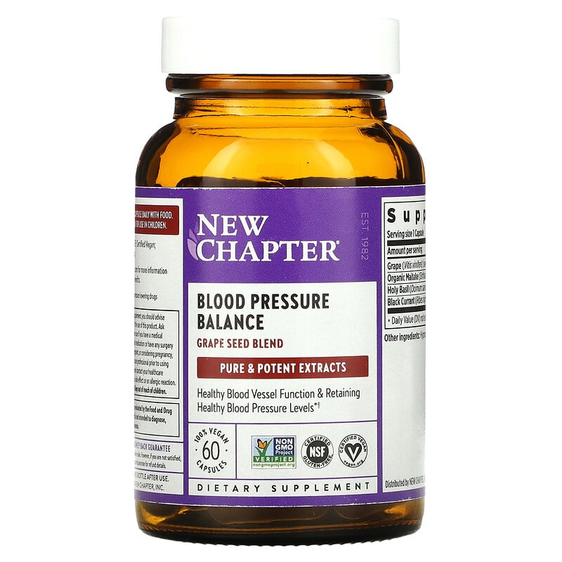 New Chapter, Blood Pressure Balance, 60 Vegan Capsules 727783004093