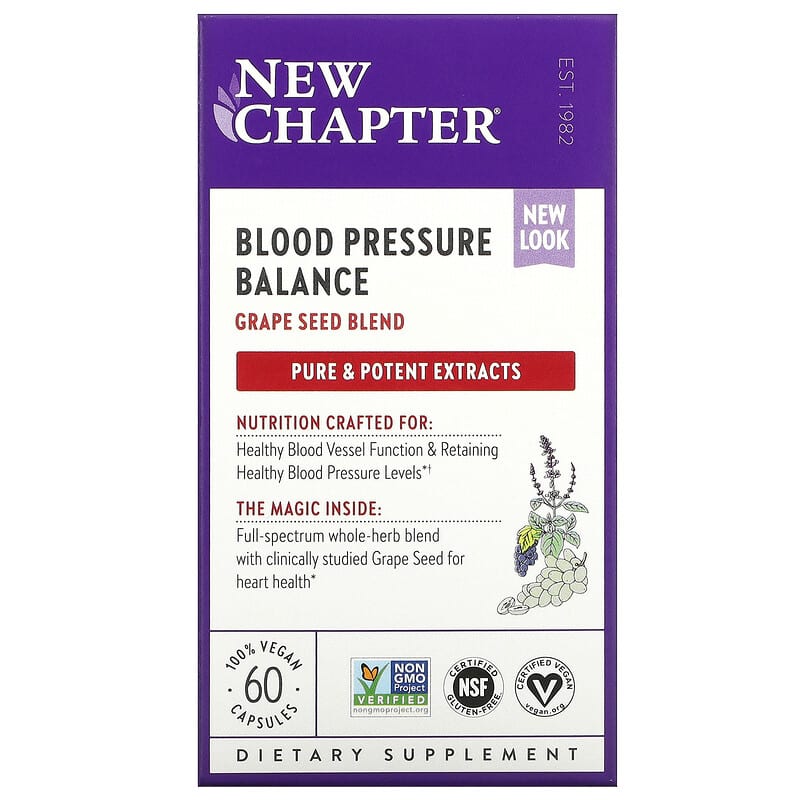 New Chapter Blood Pressure Balance 60 Vegan Capsules 727783004093