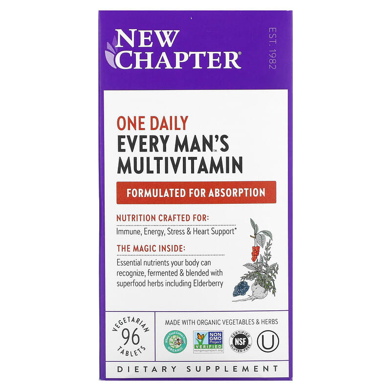 New Chapter Every Man's One Daily Multivitamin 96 Vegetarian Tablets 727783003331