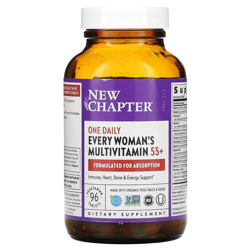 New Chapter, Every Woman's One Daily 55+ Multivitamin, 96 Vegetarian Tablets 727783901767