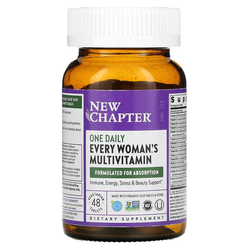 New Chapter, Every Woman's One Daily Multivitamin, 48 Vegetarian Tablets 727783003072