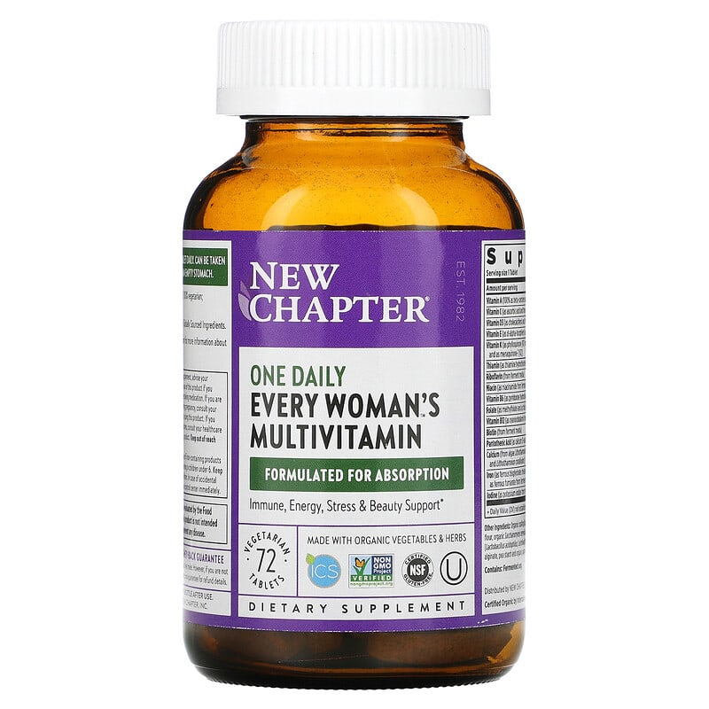 New Chapter, Every Woman's One Daily Multivitamin, 72 Vegetarian Tablets 727783003089