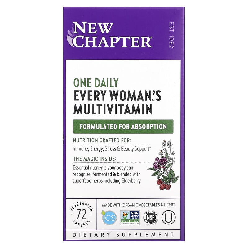 New Chapter Every Woman's One Daily Multivitamin 72 Vegetarian Tablets 727783003089