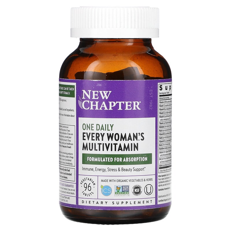 New Chapter, Every Woman's One Daily Multivitamin, 96 Vegetarian Tablets 727783003348