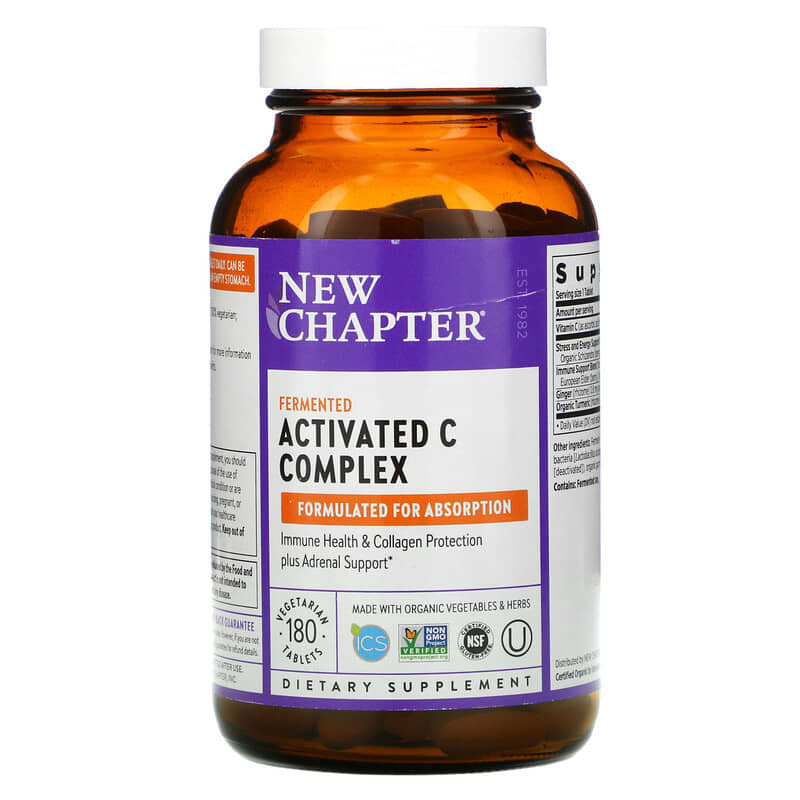 New Chapter, Fermented Activated C Complex, 180 Vegetarian Tablets 727783006318