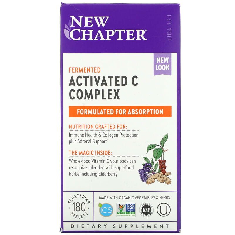 New Chapter Fermented Activated C Complex 180 Vegetarian Tablets 727783006318