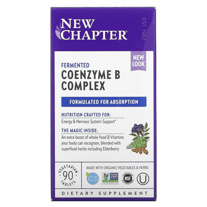 New Chapter Fermented Coenzyme B Complex 90 Vegetarian Tablets 727783901149