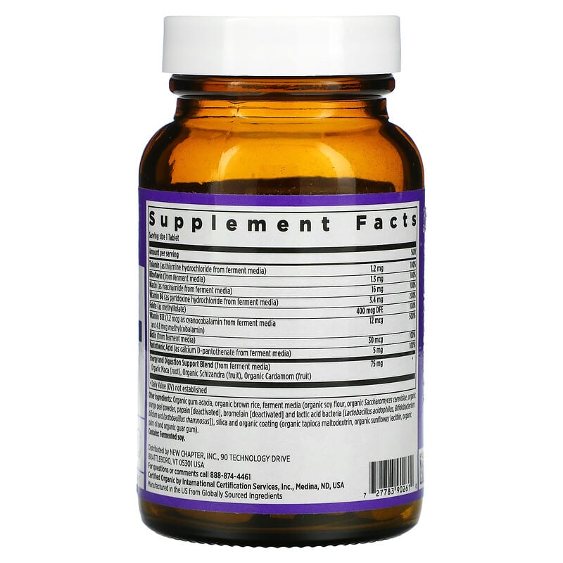 New Chapter, Fermented Vitamin B Complex, 60 Vegan Tablets 727783902610