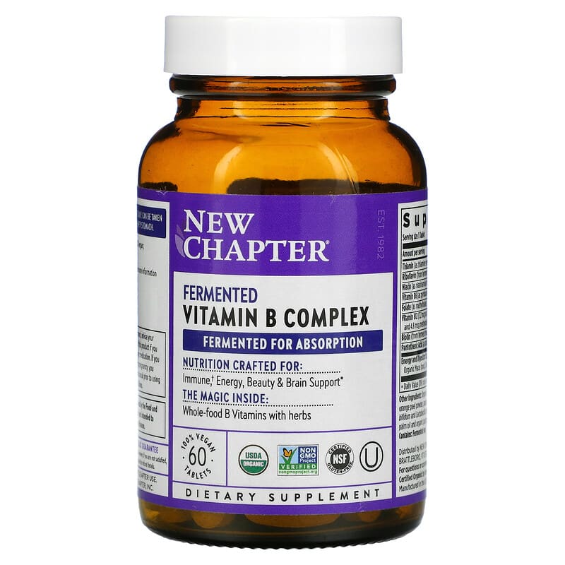 New Chapter Fermented Vitamin B Complex 60 Vegan Tablets 727783902610