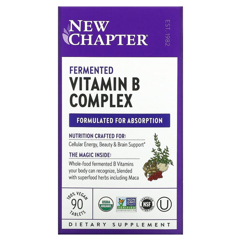 New Chapter Fermented Vitamin B Complex 90 Vegan Tablets 727783903594
