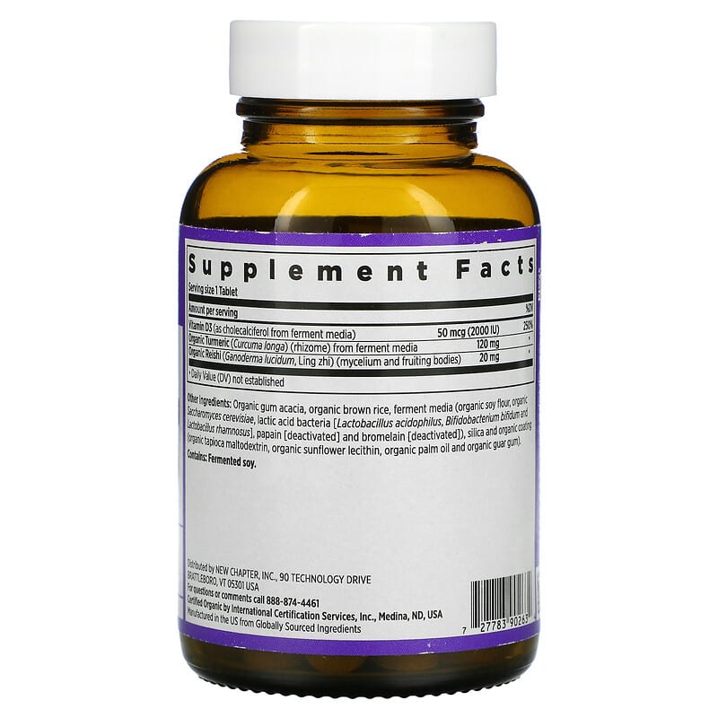 New Chapter, Fermented Vitamin D3, 2,000 IU, 60 Vegetarian Tablets 727783902634