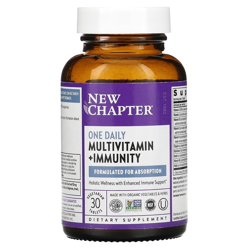 New Chapter, One Daily Multivitamin + Immunity, 30 Vegetarian Tablets 727783903532