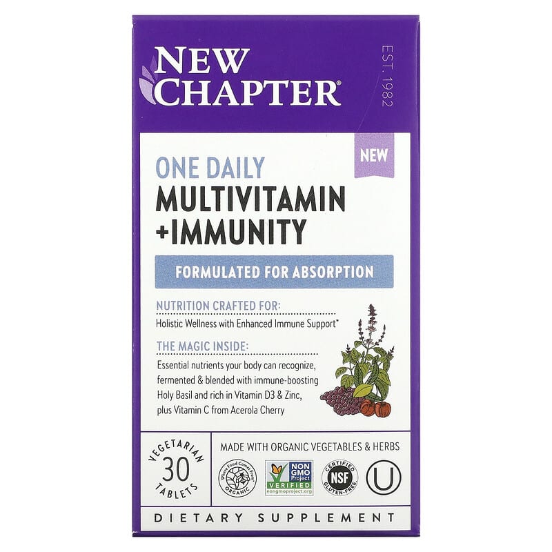 New Chapter One Daily Multivitamin + Immunity 30 Vegetarian Tablets 727783903532