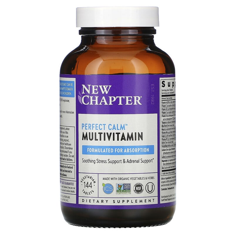 New Chapter, Perfect Calm Multivitamin, 144 Vegetarian Tablets 727783003386