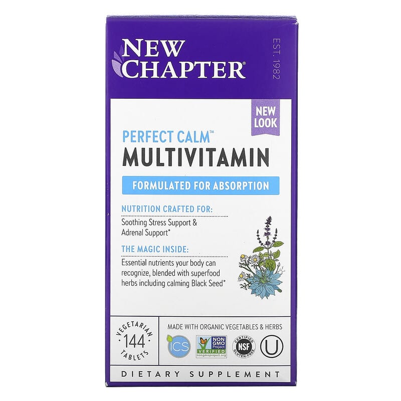 New Chapter Perfect Calm Multivitamin 144 Vegetarian Tablets 727783003386