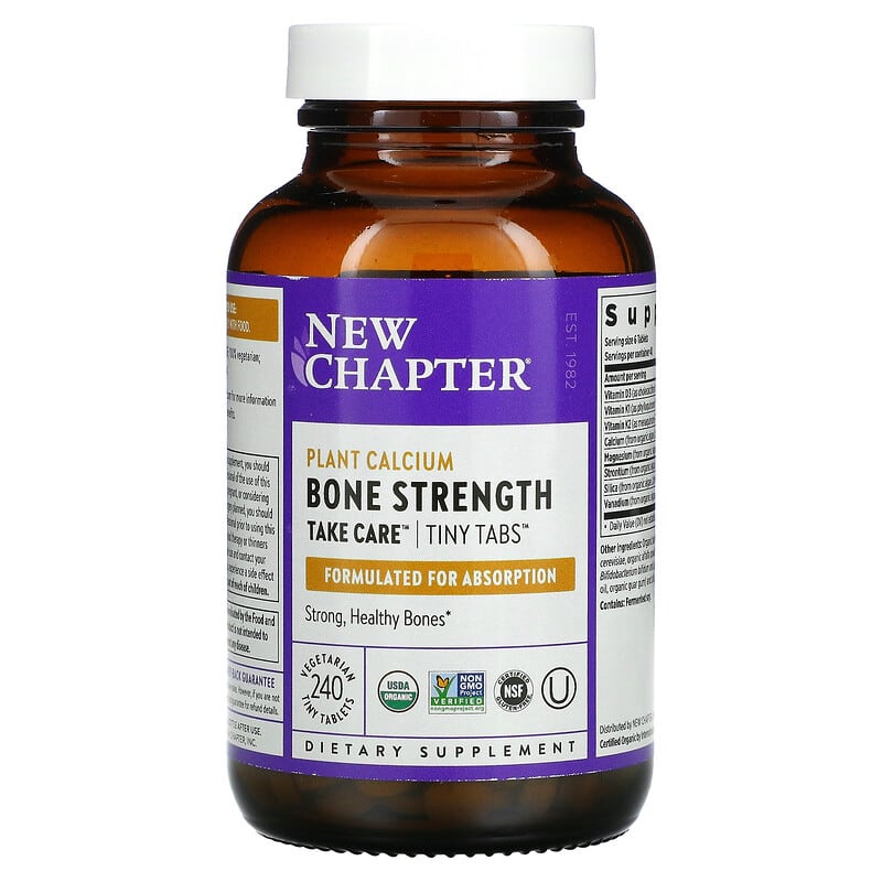 New Chapter, Plant Calcium, Bone Strength, Take Care, 240 Vegetarian Tiny Tablets 727783004130