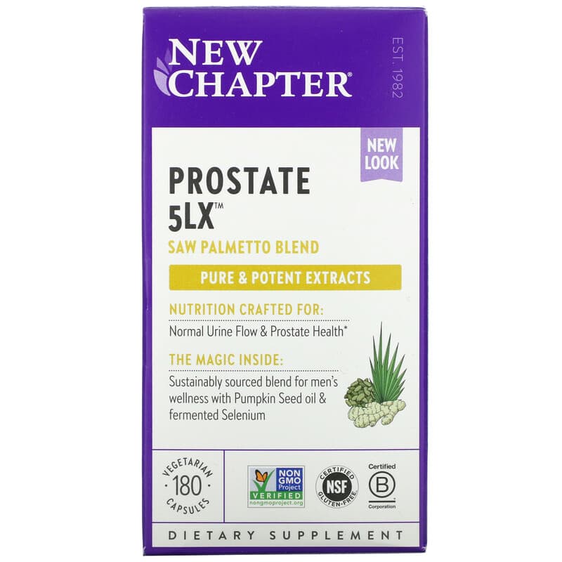 New Chapter Prostate 5LX 180 Vegetarian Capsules 727783900692