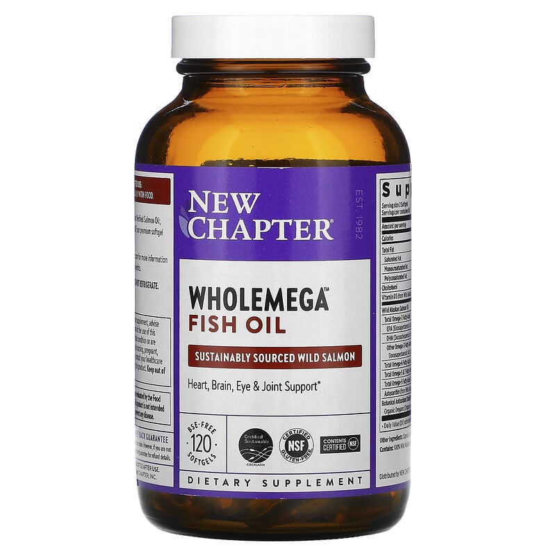 New Chapter, Wholemega Fish Oil, 120 Softgels 727783050038