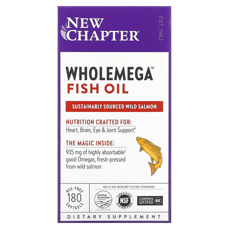 New Chapter Wholemega Fish Oil 180 Softgels 727783050007