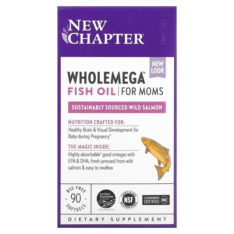 New Chapter Wholemega Fish Oil for Moms 90 Softgels 727783050168