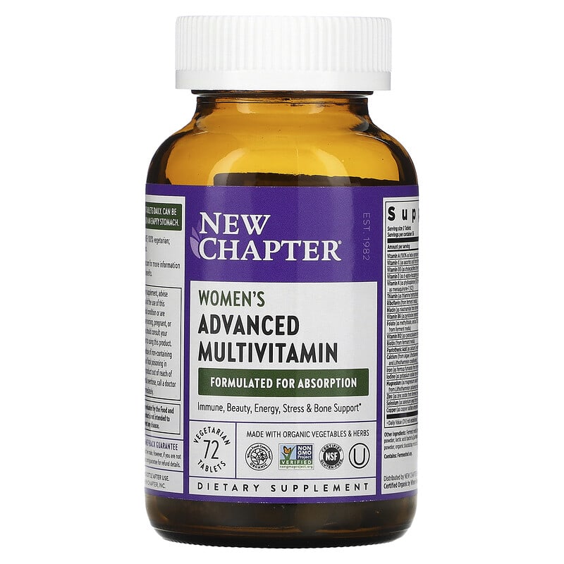 New Chapter, Women's Advanced Multivitamin, 72 Vegetarian Tablets 727783003034