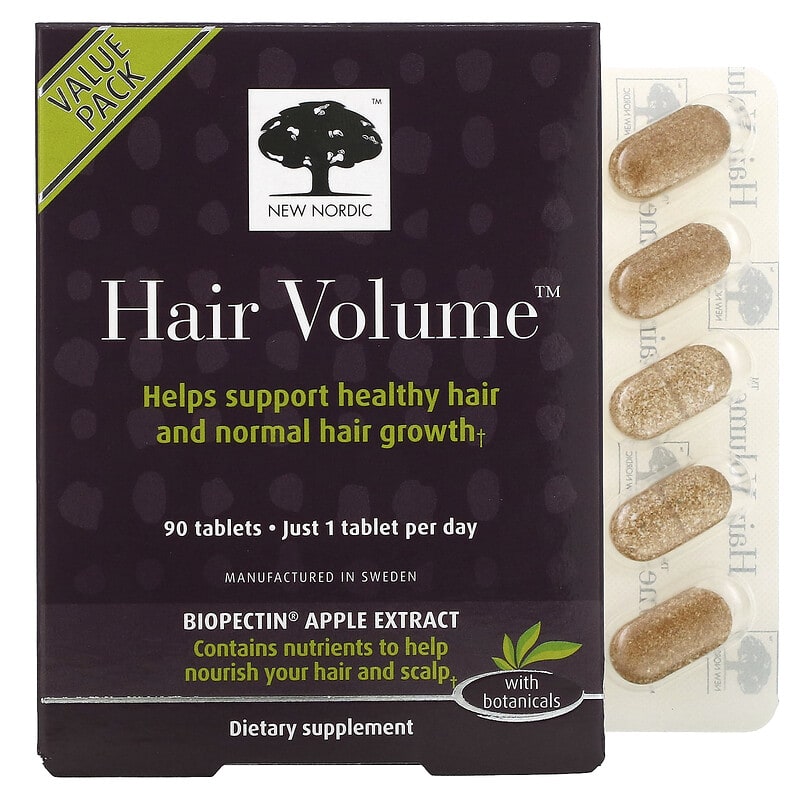 New Nordic US Inc Hair Volume with Botanicals 90 Tablets 741805747218