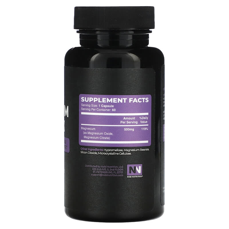 Nobi Nutrition, Magnesium Complex, Maximum Absorption, 60 Capsules 850018274050