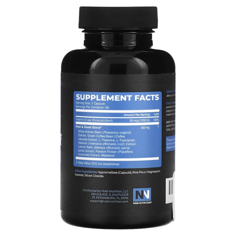 Nobi Nutrition, Premium Night Time Fat Burner, 60 Capsules 850018274067