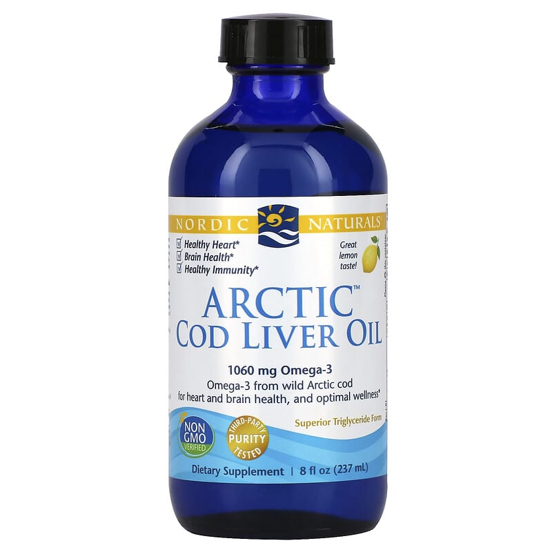 Nordic Naturals Arctic Cod Liver Oil Lemon 8 fl oz (237 ml) 768990587856