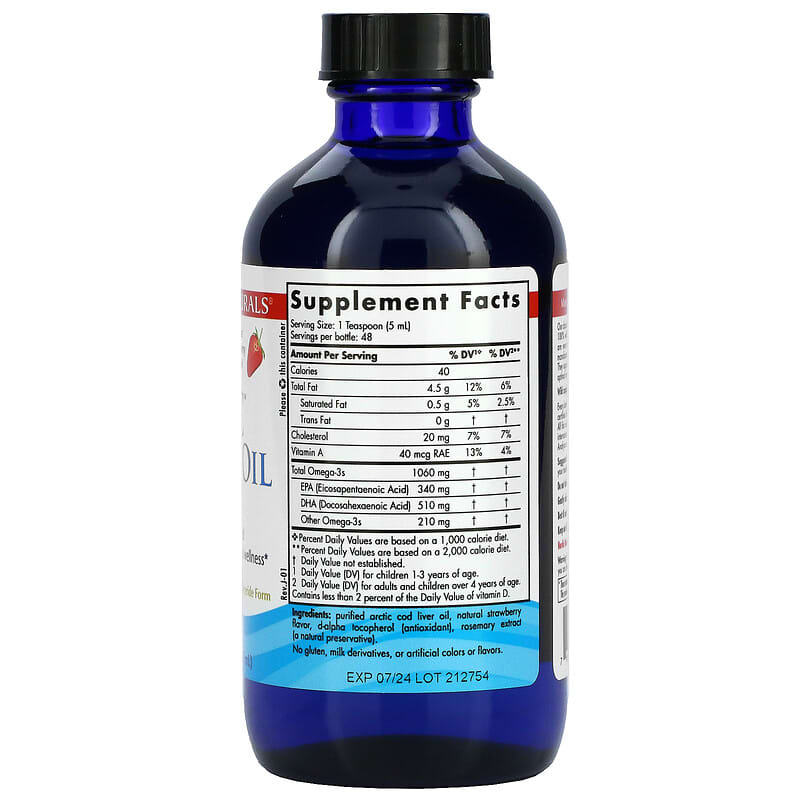 Nordic Naturals, Arctic Cod Liver Oil, Strawberry, 8 fl oz (237 ml) 768990567834